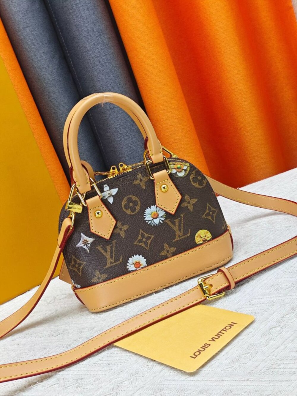 Louis Vuitton Brown Monogram Daisy Alma BB Satchel - Picture 4 of 9